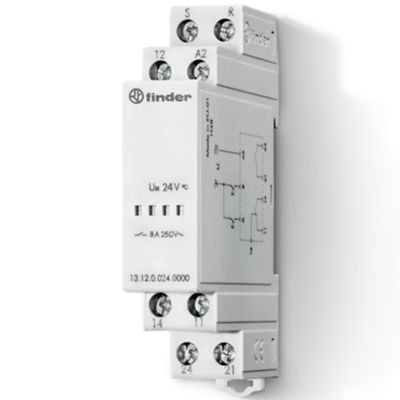 Relais pas à pas 24V 1NO+1NO/NC 8A avec commande de réinitialisation 13.12
