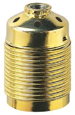 E27 polished brass galvanized threaded metal lamp holder with earth cap