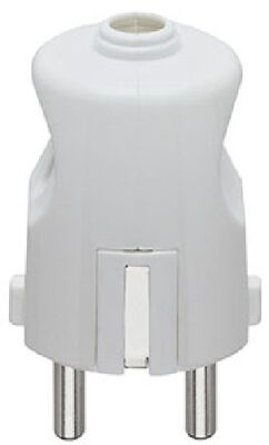 Enchufe alemán recto blanco