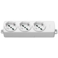 Multiprise avec 3 prises universelles blanches