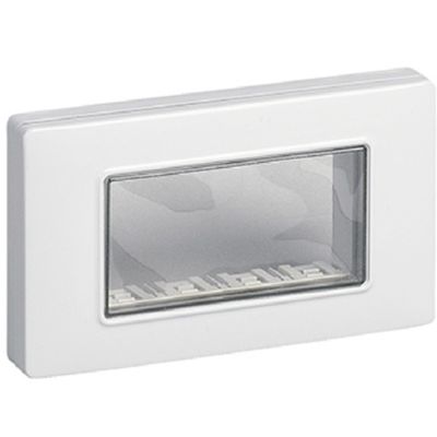 Eikon Plana - supporto con placca 4 posti bianco IP55