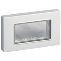 Eikon Plana - soporte con placa IP55 gris de 4 plazas