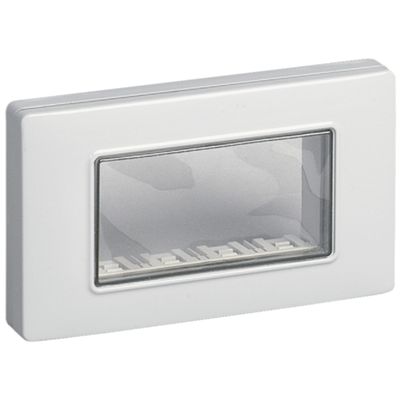 Eikon Plana - soporte con placa IP55 gris de 4 plazas