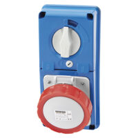 3P+E 32A 400V 6H interlocked socket without bottom with 67 IB fuses