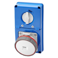 Interlocked socket 3P+N+E 63A 400V 6H without bottom with 67 IB fuses