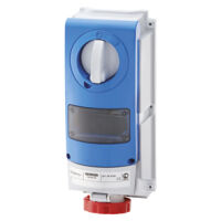 3P+E 16A 400V 6H interlocked socket without bottom with DIN 67 IB guide