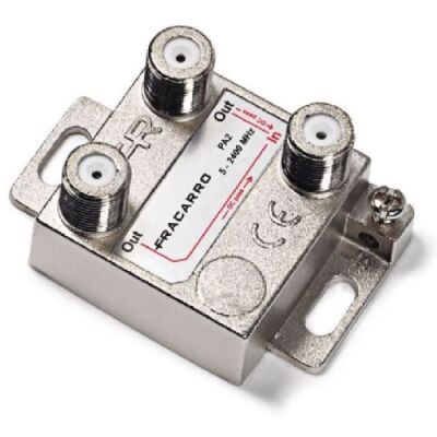 Fracarro 280714 - Distribuidor de TV de 2 salidas, 10 dB F, conector DE2-10