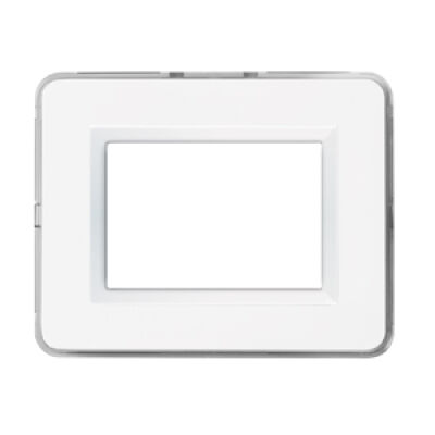 Serie 44 - Plato de plástico blanco brillo Personal 44 de 3 plazas