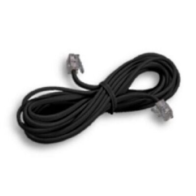 3 m black telephone extension with 6/4 plug