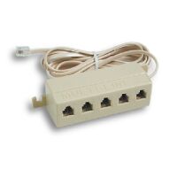 Multiple 5-outlet telephone socket with RJ11 connector