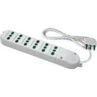 White multiple socket with large plug and 6 bypass sockets