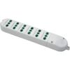 Multiple socket with 6 white bypass sockets