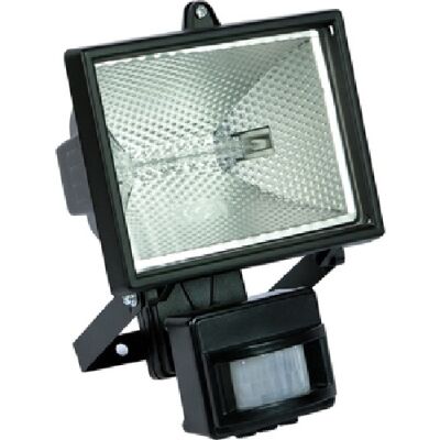 150W halogen projector with black motion sensor