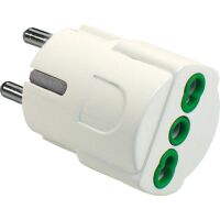 Fanton 81090 - adaptateur avec prise français/allemand 16A blanc