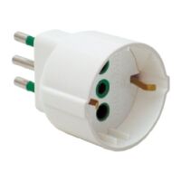 Adaptador blanco 2P+T 10A a clavija alemana