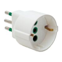 White 2P+E 10A to German plug adapter
