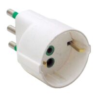 Adaptador blanco 2P+T 16A a clavija alemana