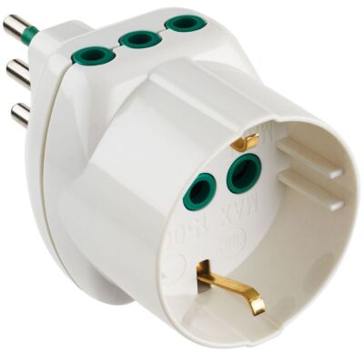 Fanton 82210 - adaptateur multiple avec prise italienne 10A, blanc