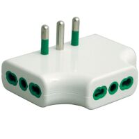 Fanton 82220 - adaptateur multiple plat avec prise italienne 16A, blanc