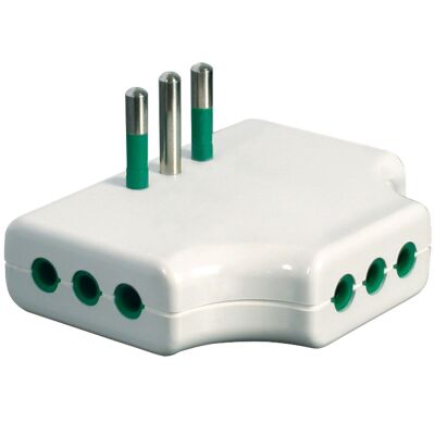 Fanton 82250 - adaptateur multiple plat avec prise italienne 10A blanc