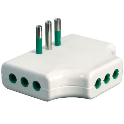 Fanton 82250 - flat multiple adapter with Italian 10A plug white