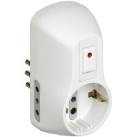 Adaptateur multiple allemand petit et blanc avec interrupteur de sécurité