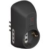 Small and gray German multiple adapter with safety switch