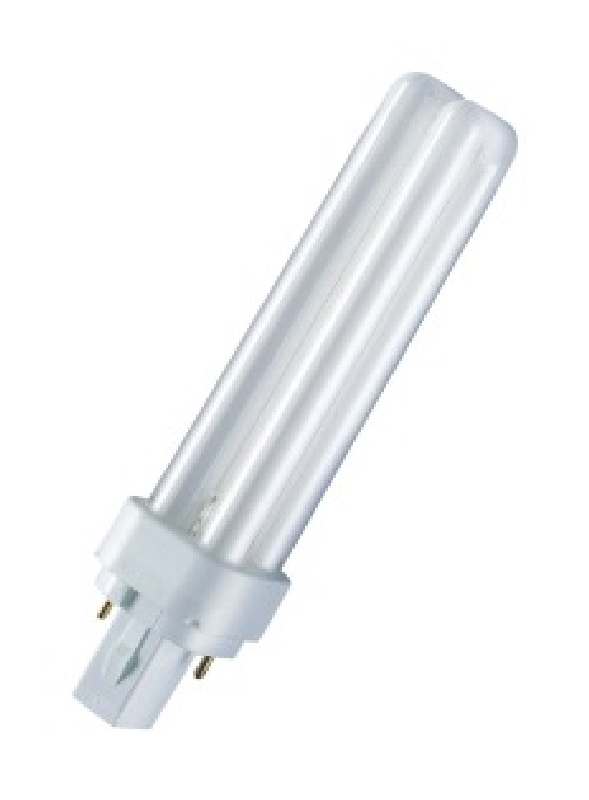 Lampada fluorescente compatta G24d-2 18W 2700k DULUX D