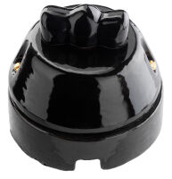Noir - black porcelain rotary button