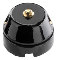 Noir - bouton pierre de porcelaine noire