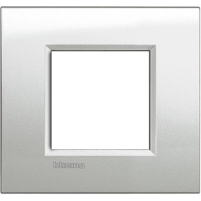 LivingLight - Metals Quadra Placa metálica de 2 piezas en plata lunar