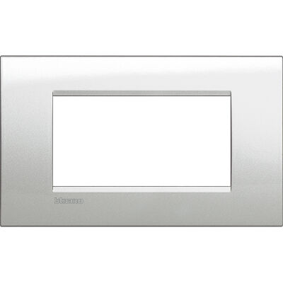 LivingLight - Plaque métallique 4 places Metals Quadra en argent lunaire