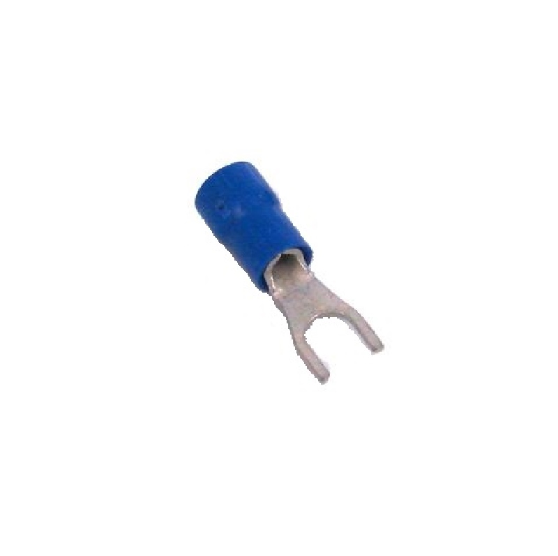 Blue spade terminal for 4mm screw