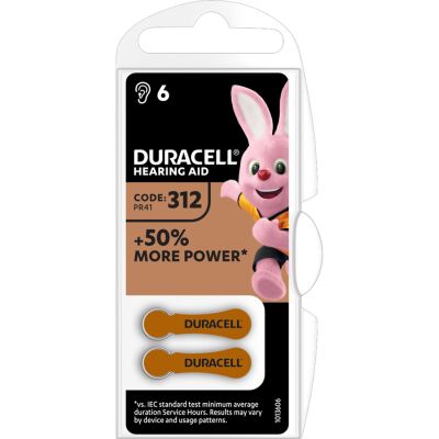 Duracell DA312 - pile pour aide auditive 312 1.45V