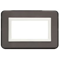 Serie 44 - placca Personal 44 in plastica 4 posti grigio scuro lucido