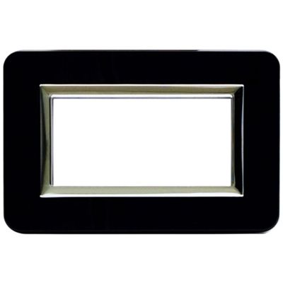 Serie 44 - placca Personal 44 in plastica 4 posti nero assoluto lucido