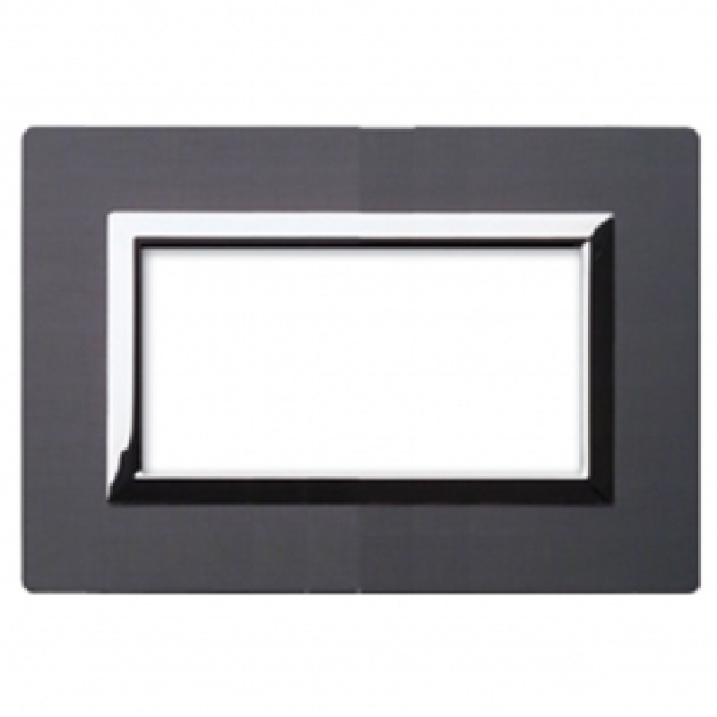 Série 44 - Plaque aluminium Vera 44 4 places en aluminium anthracite brossé