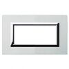 Series 44 - Vera 44 4-place aluminum plate in natural brushed aluminium