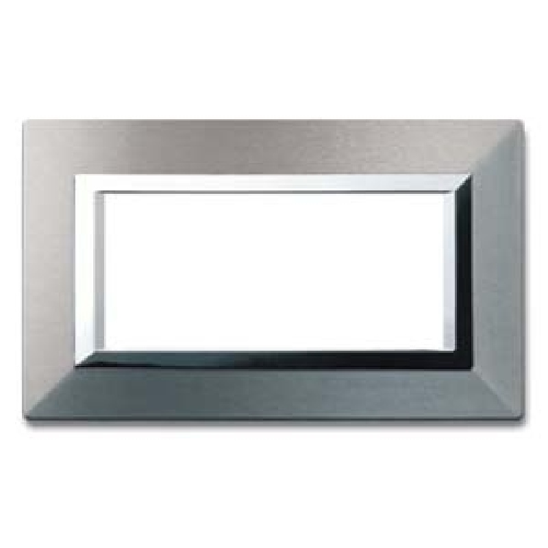 Serie 44 - placca Zama 44 in metallo 4 posti alluminio naturale