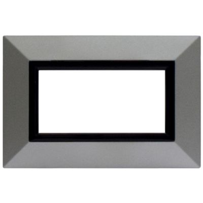 Serie 44 - Placa metálica Zama 44 4 plazas en plata mate