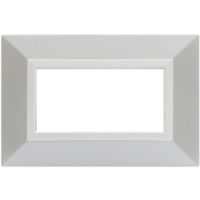 Serie 44 - Placa Zama 44 de 4 plazas en metal mica blanca brillante