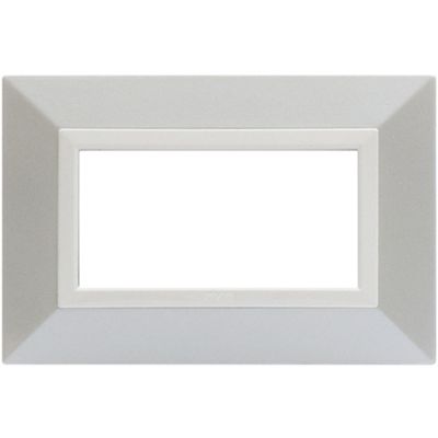 Serie 44 - Placa Zama 44 de 4 plazas en metal mica blanca brillante