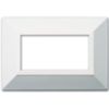 Serie 44 - placca Zama 44 in metallo 4 posti bianco ral 9010