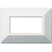 Serie 44 - placca Zama 44 in metallo 4 posti bianco ral 9010
