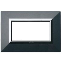 Serie 44 - placca Zama 44 in metallo 4 posti grigio scuro metallizzato