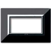 Serie 44 - Placa Zama 44 de metal negro absoluto brillante de 4 plazas
