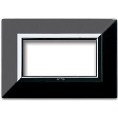 Series 44 - Zama 44 plate in 4-place shiny absolute black metal