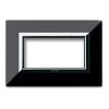 Serie 44 - Placa Zama 44 de metal negro absoluto brillante de 4 plazas