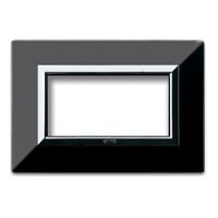 Serie 44 - Placa Zama 44 de metal negro absoluto brillante de 4 plazas