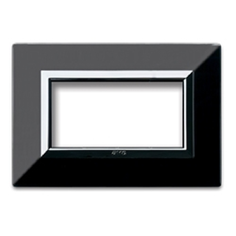Series 44 - Zama 44 plate in 4-place shiny absolute black metal